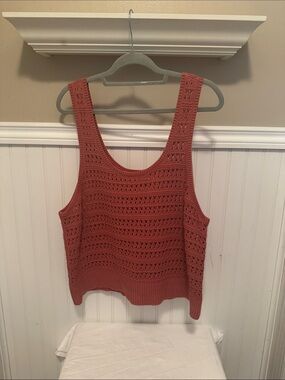 Old Navy Rust-Toned Crochet Knit Tank